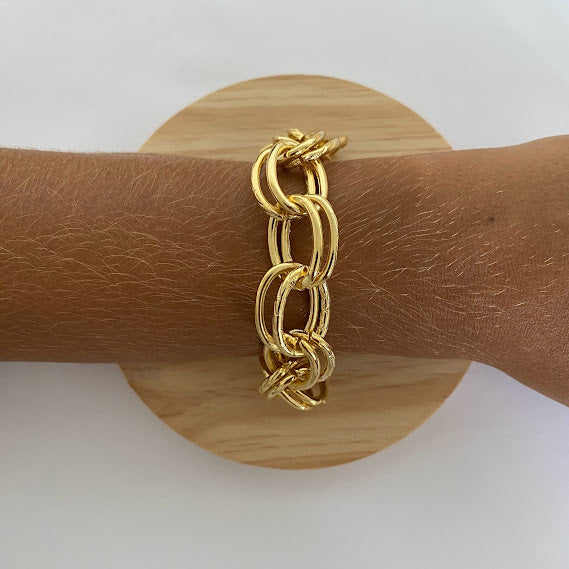Pulseira de Elos Grossos - Banhado a Ouro 18k