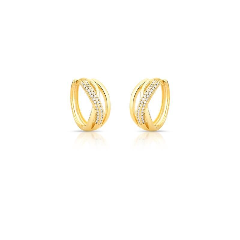 Brinco Argola Trançada Banho de Ouro
