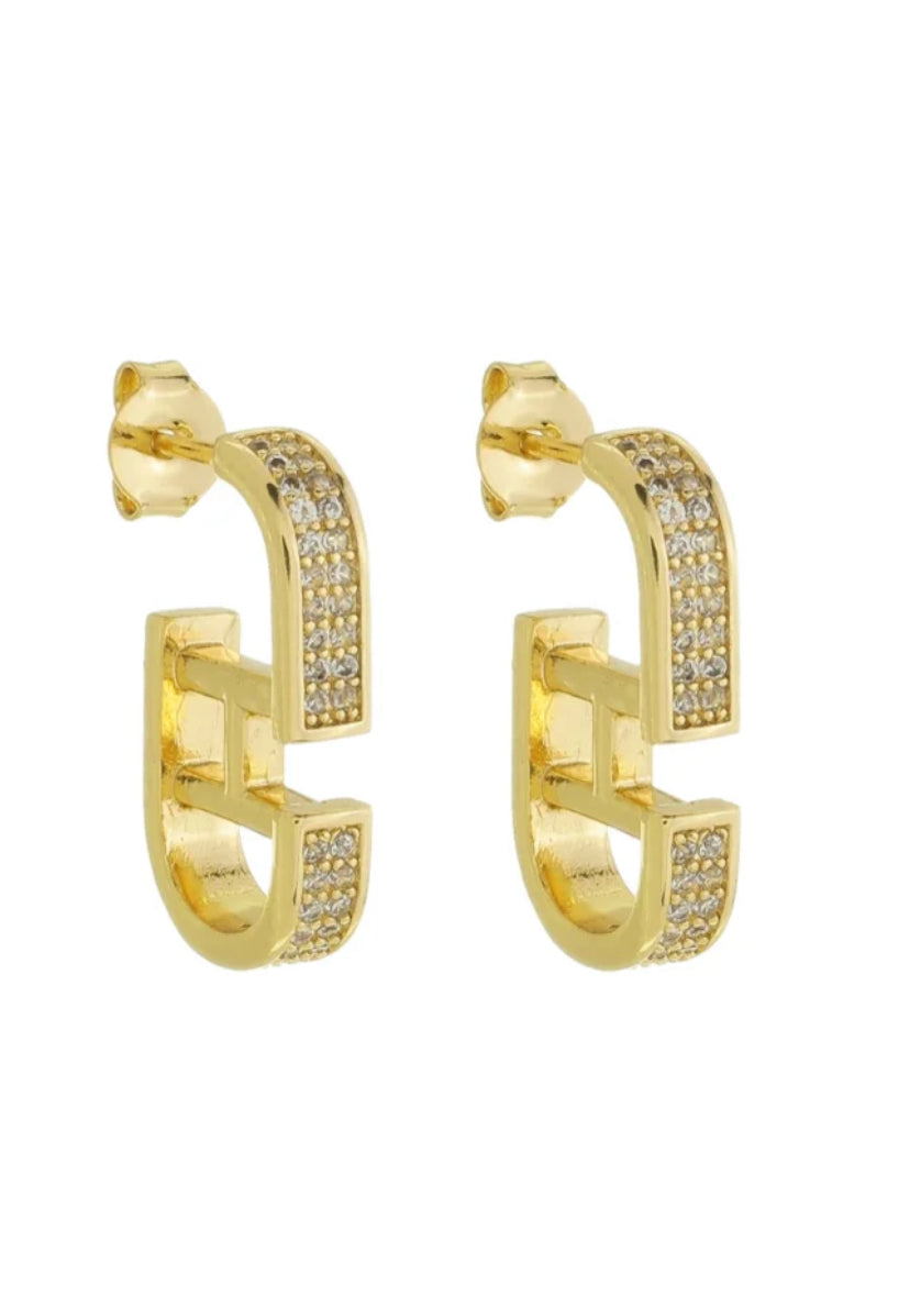 Brinco de Argola Inspiração Cravejada no Ouro