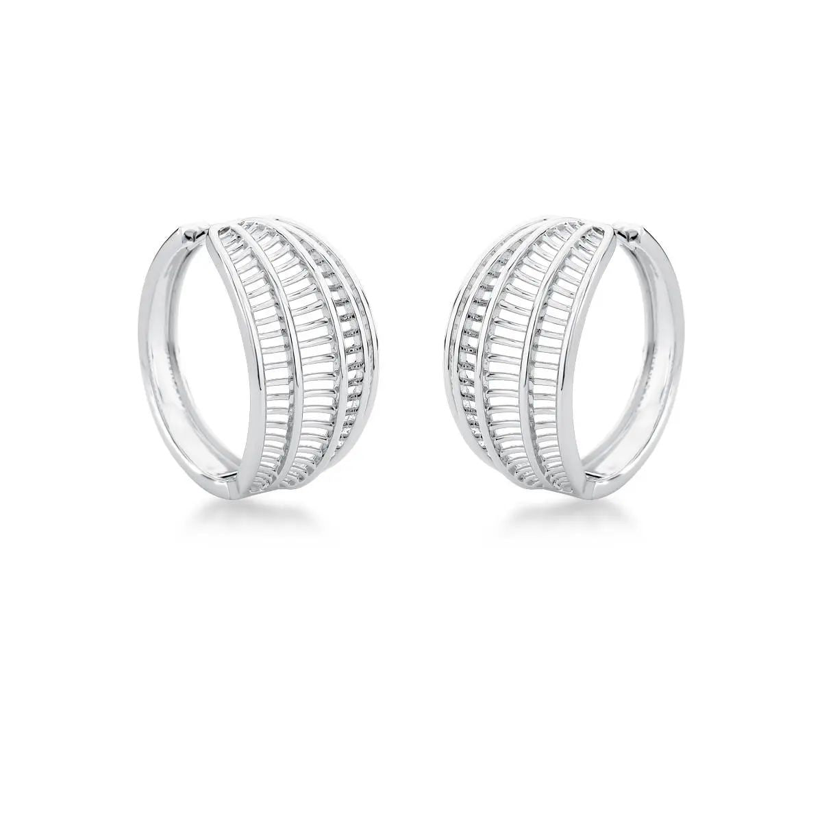 Brinco Argola Curva Vazada Texturizada