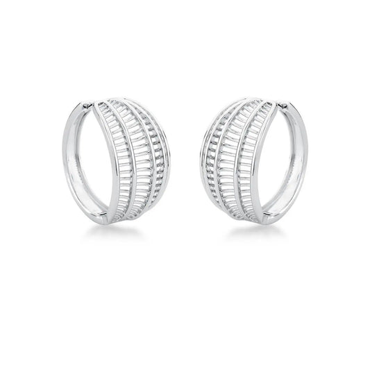 Brinco Argola Curva Vazada Texturizada