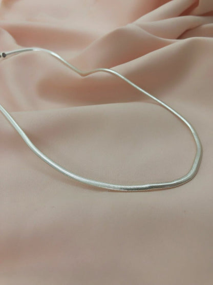 Choker Malha Expessura Fina Banho de Prata
