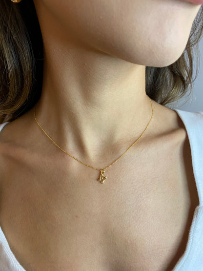 Colar com Pingente de Letra Banhado a Ouro