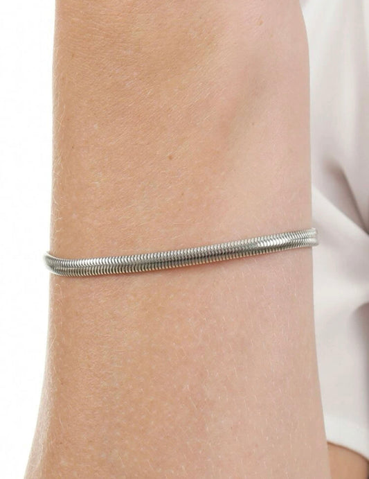 Pulseira Malha Espessura Fina Banho de Prata