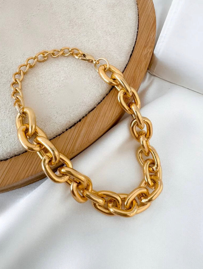 Pulseira Elos Grossos folheado a Ouro