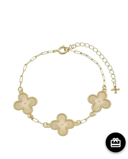 Pulseira Trevo Banho de Ouro