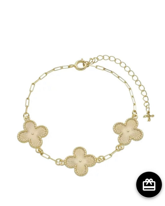 Pulseira Trevo Banho de Ouro
