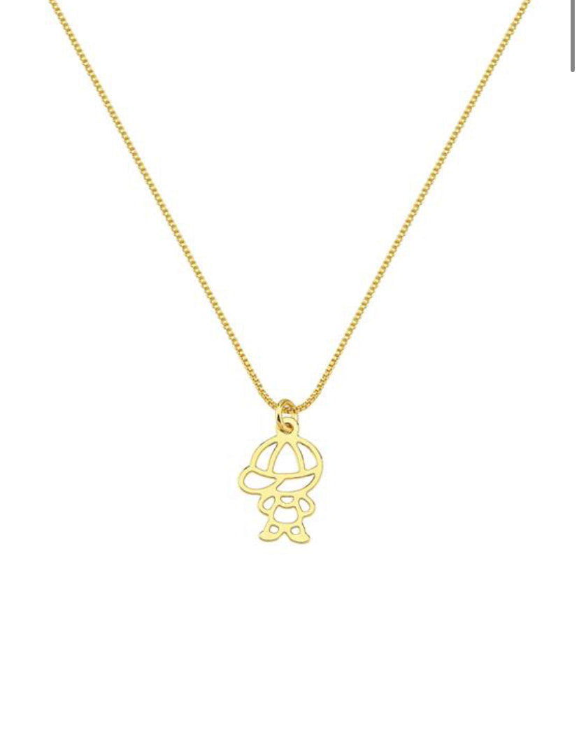 Corrente com Pingente de Menino no Banho de Ouro