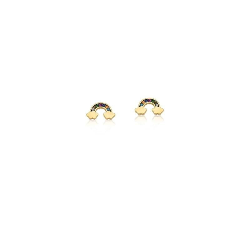 Brinco Arco Íris com Zirconias Coloridas