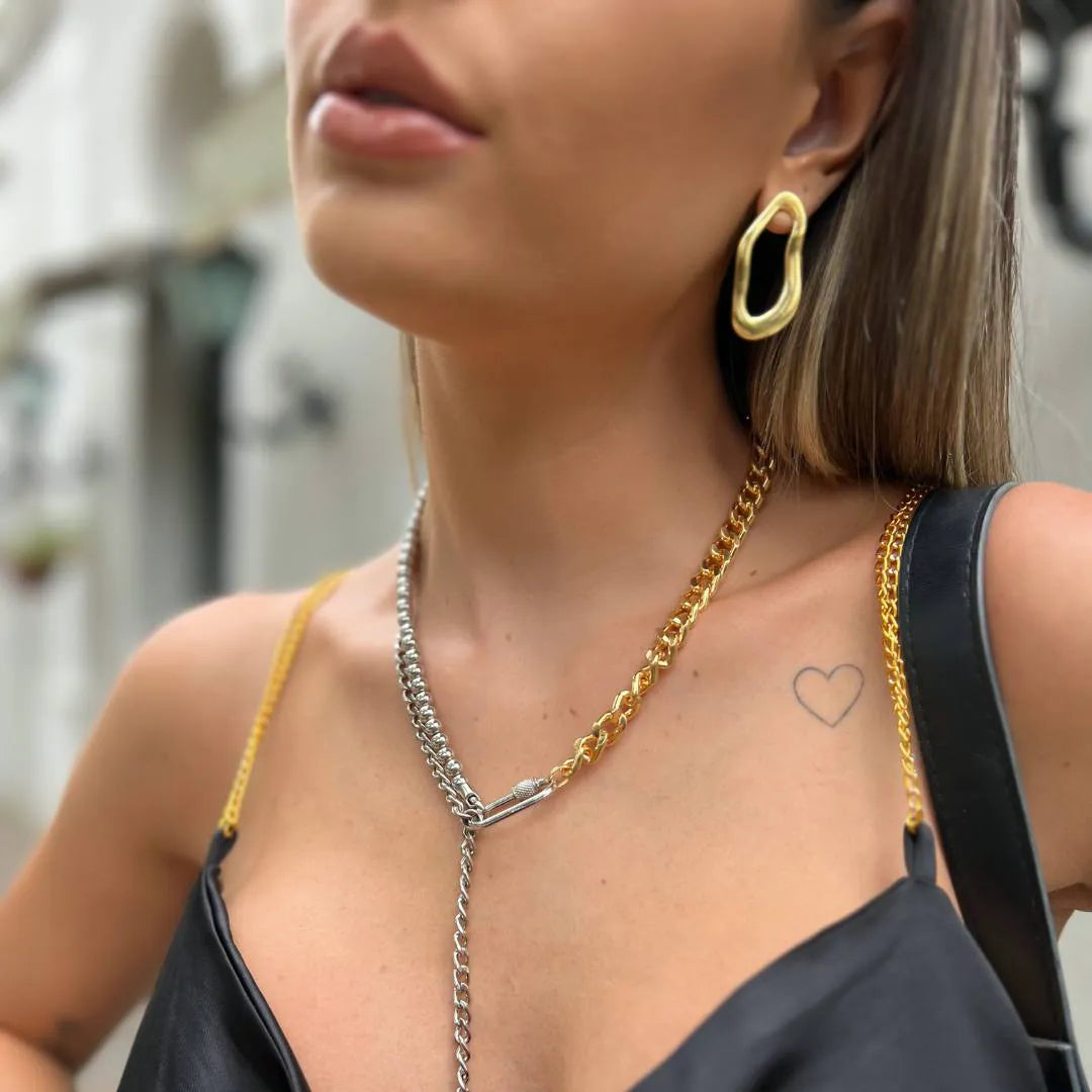 Brinco Banhado a Ouro 18K - Daiana Vazado Irregular