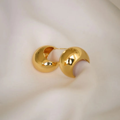 Brinco de Argola Eduarda Abaloada M - Banhado a Ouro 18K