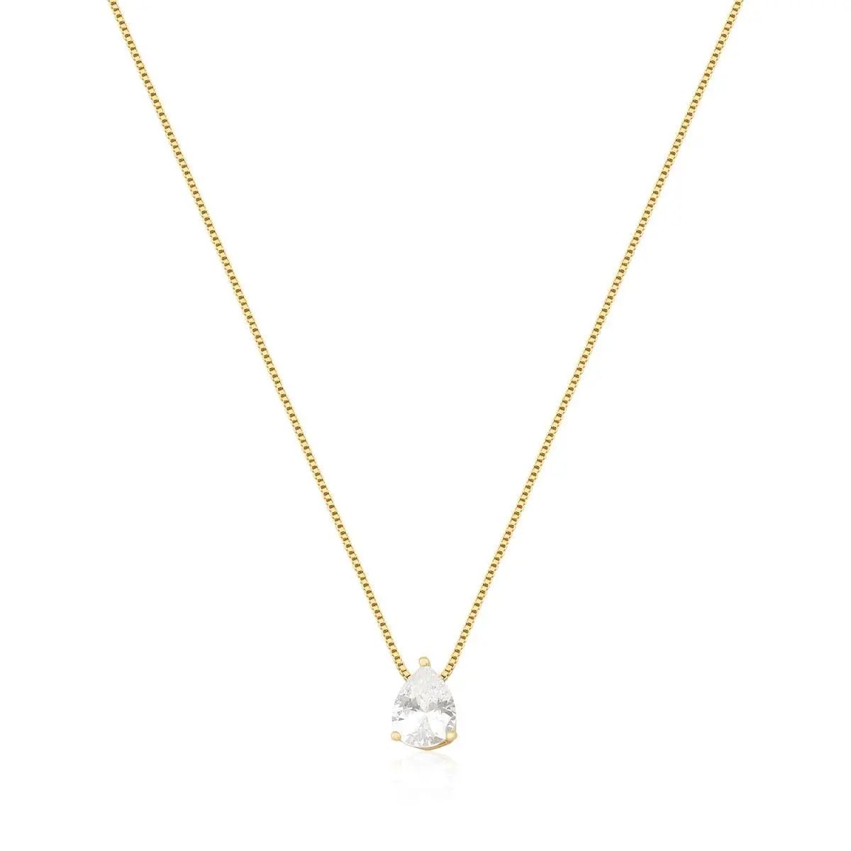 Conjunto com Pingente Gota em Cristal