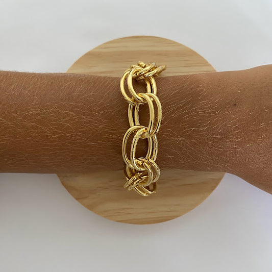 Pulseira de Elos Grossos - Banhado a Ouro 18k