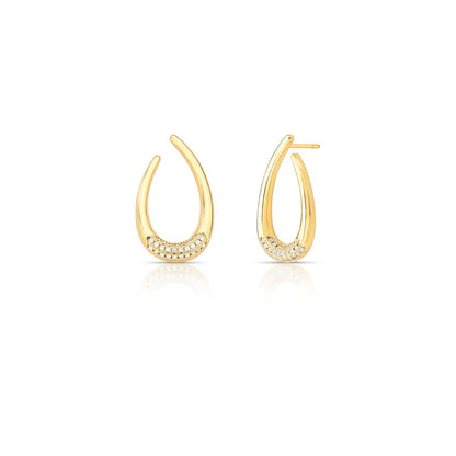 Brinco de Gota Vazada e Cravejada