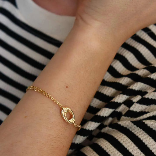 Pulseira Manu Oval Banhada a Ouro 18K