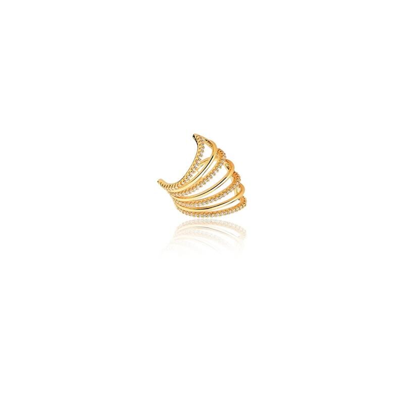 Piercing Fake com Sete Fileiras - Banhado a Ouro 18K