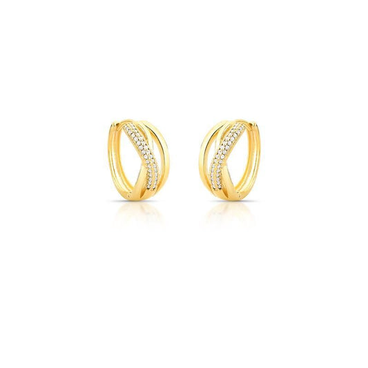 Brinco Argola Trançada Banho de Ouro