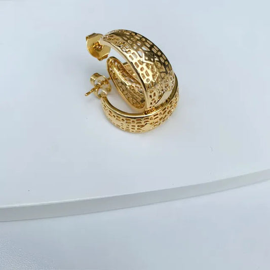Brinco Argola Luxo Zilly Banho de Ouro