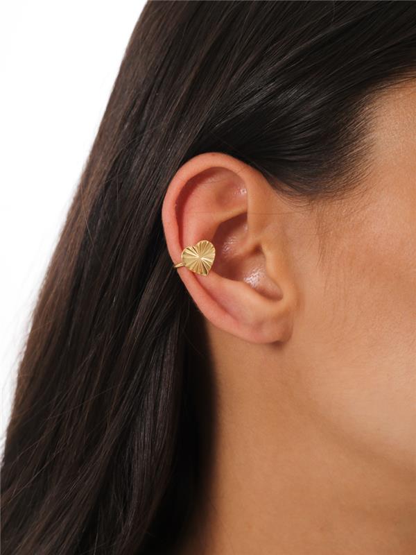 Piercing Fake Coração Dimantado no Banho de Ouro