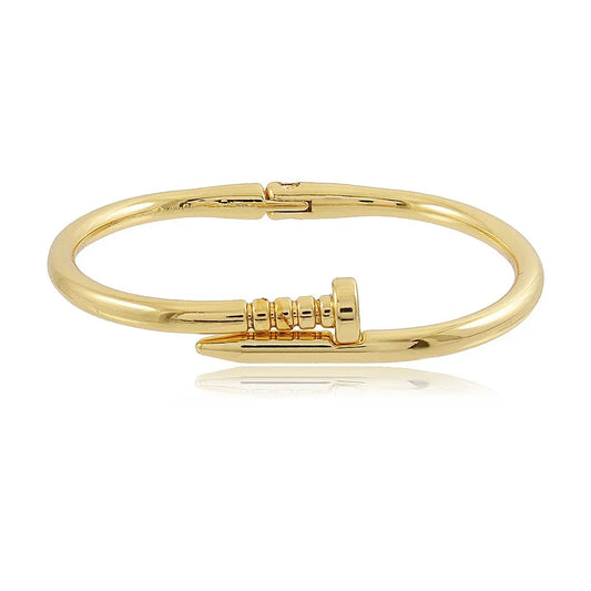 Pulseira Prego Inspiração Lisa - Banhada a Ouro 18K
