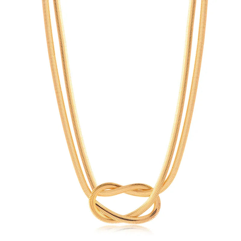 Colar Choker Eloá nó Corrente Snake - Banhado a Ouro 18k