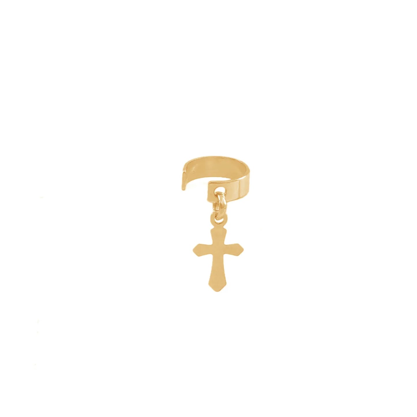 Piercing Fake Ane com Cruz Folheado a Ouro 18k