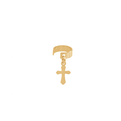 Piercing Fake Ane com Cruz Folheado a Ouro 18k